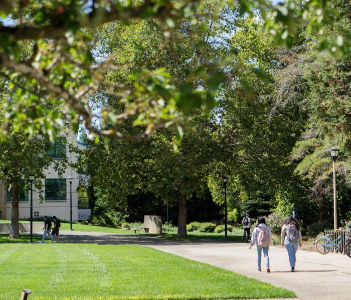 campus shot with face on poster